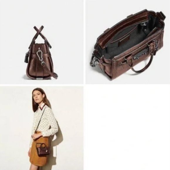 Coach Mini Swagger Crossbody Bronze Metallic Crossbody Bag 54625 - Picture 1 of 14